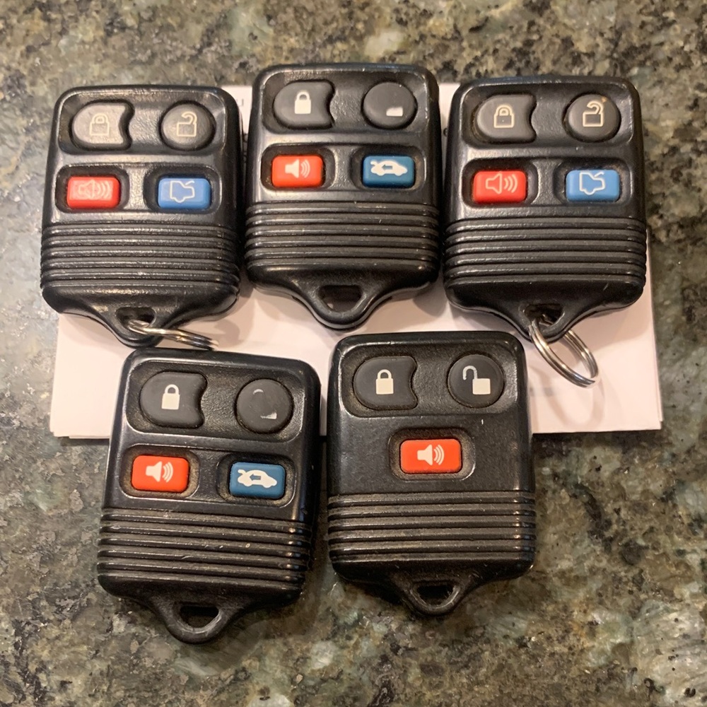 Black Ford Car Key Remote with Red/Blue &/or White Buttons